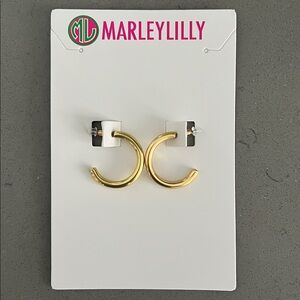 Marleylilly Gold Brushed Hoop Earrings